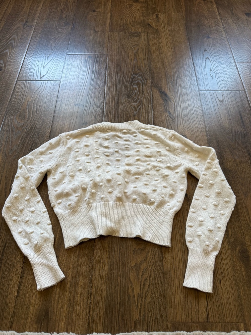 Cotton On Cream Pom-Pom Button V-Neck Sweater - Picture 3 of 3